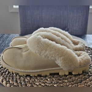 UGG Cream Shearling Slippers